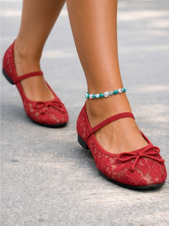 torrid Shoes - torrid Lace Mary Jane Bow Flats 10.5 WW